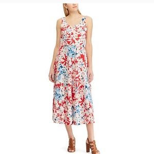Chaps red, white, and blue maxi dress